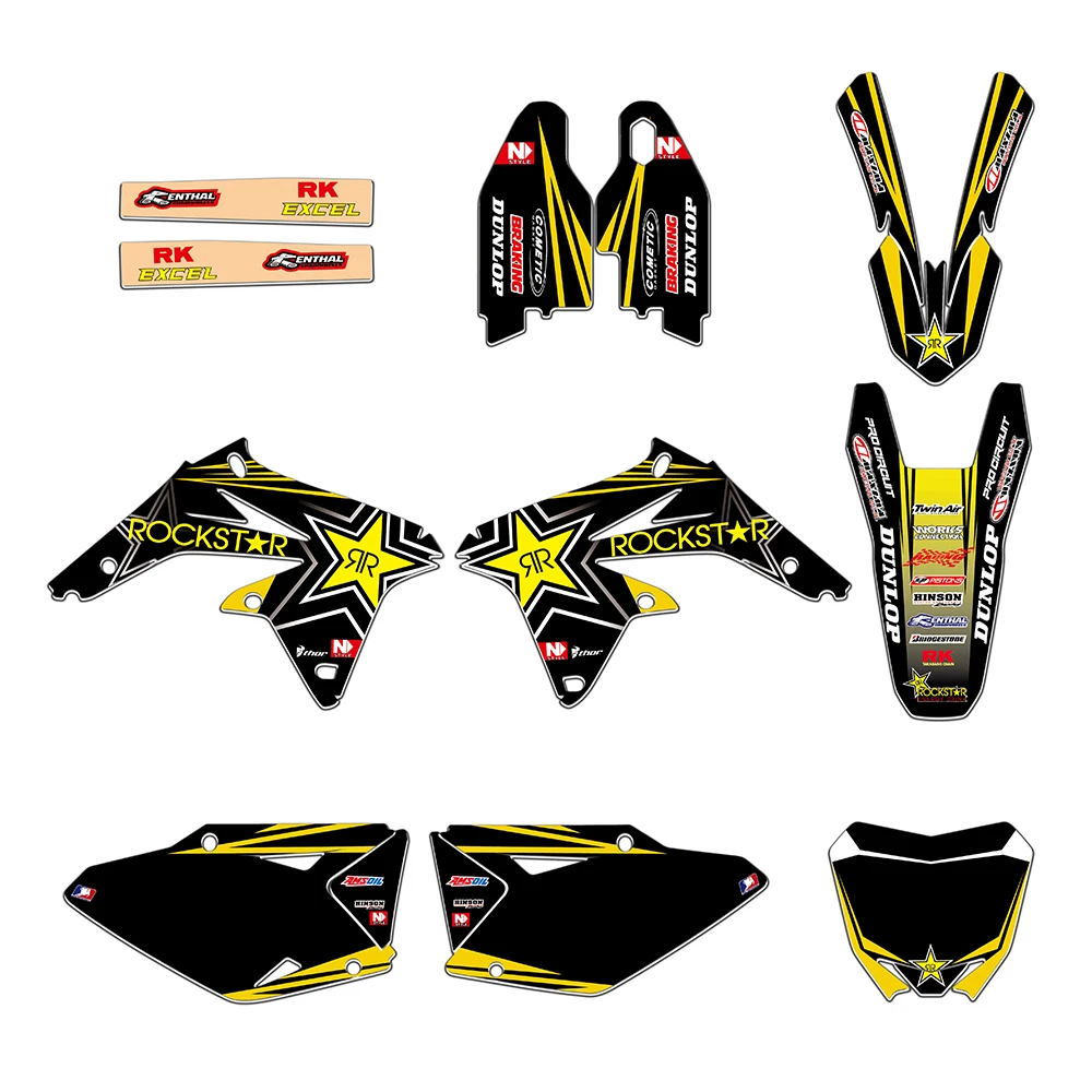 NEW Rockstar TEAM DECALS STICKERS Graphics FOR Suzuki RMZ450 RMZ 450