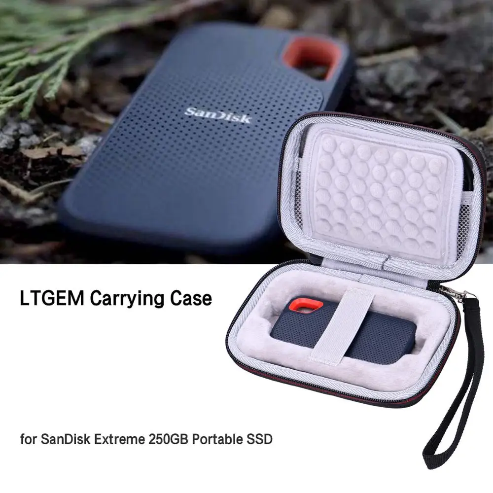 

LTGEM EVA Black Carrying Hard Case for Sandisk Extreme 250GB Portable SSD