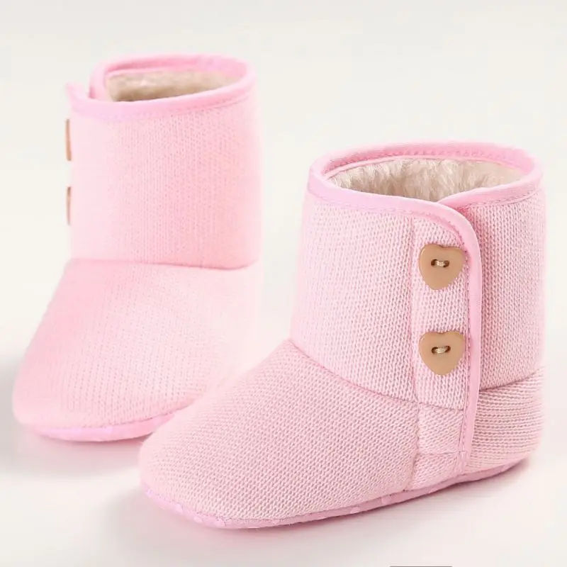 Супертеплые зимние просто Стиль для новорожденных, для маленьких мальчиков и девочек туфли в стиле «Принцесса»; ботинки - Цвет: pink