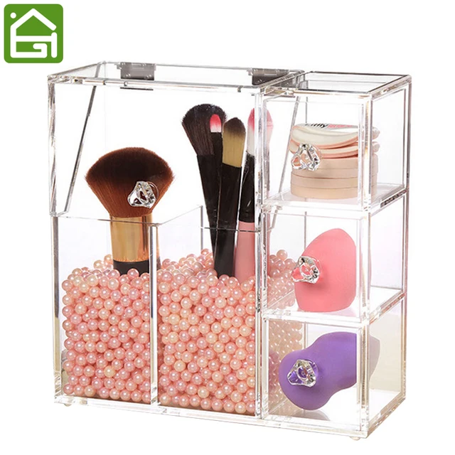 Crystal Clear Acrylic Makeup Organizer Large Acrylic Box for Storage