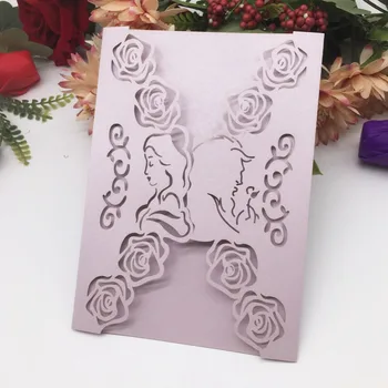 

30pcs/lot Romantic Wedding Invitation Laser Cut Pearl Paper Wedding Card Wedding Decorations Gift Greeting Card