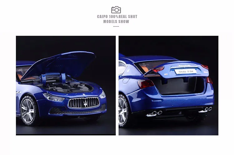 Новинка 1:32, модель автомобиля из сплава Maserati Ghibli с вытягивающимся дном, литая модель автомобиля, игрушечный автомобиль, детские подарки на день рождения, игрушки