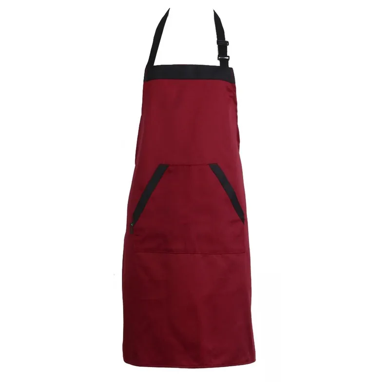 Unisex Halterneck Cooking Baking Aprons Catering Home House Kitchen Apron Aprons with 2 Pockets Kitchen Accessories 22