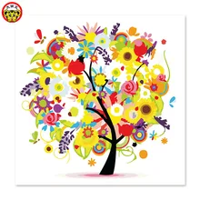 Живопись по номерам художественная краска по номерам цвет настроение цветок дерево Фортуна дерево рисование на холсте цифровая краска ing Декор для гостиной