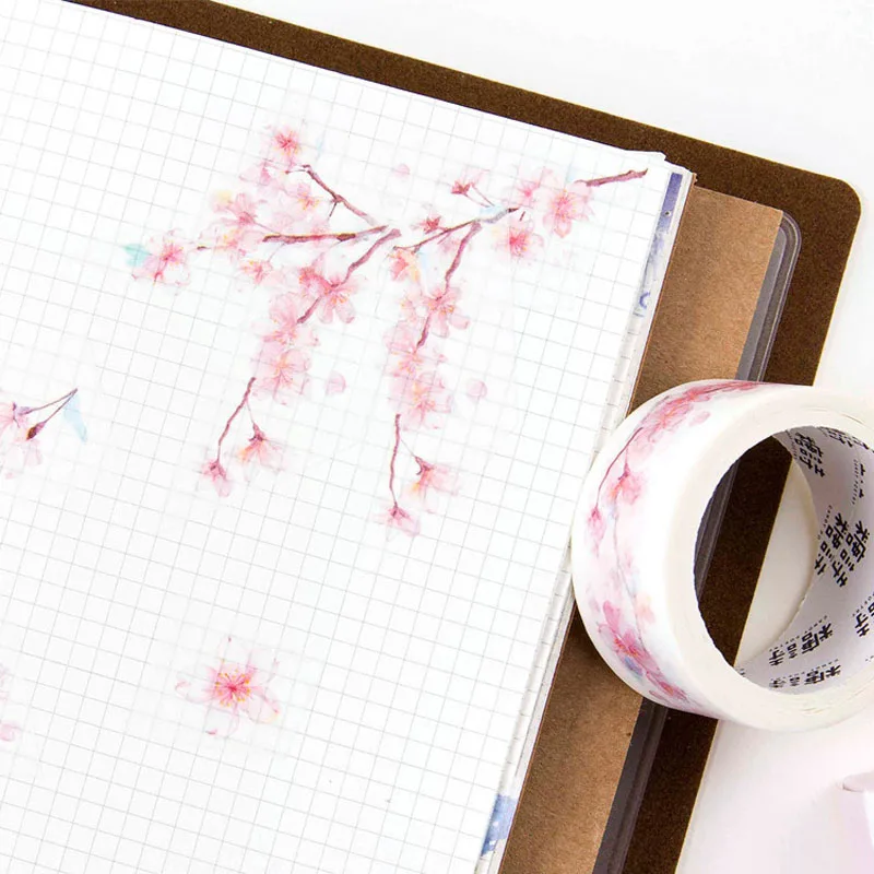 

2CM*5M Sakura Masking Tape Album Scrapbooking Decor Washi Tape School Supply Stationery Stick Label