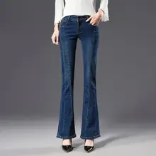 Женские Модные эластичные джинсы с кроем для женщин с высокой талией, женские джинсовые брюки на пуговицах, джинсовые брюки, большие размеры q72