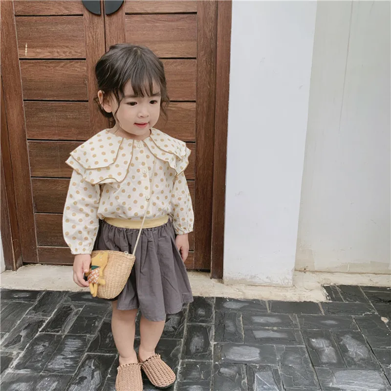 2019 Spring Toddlers Kids Clothes Korean Style Polka Dots Baby Girls ...