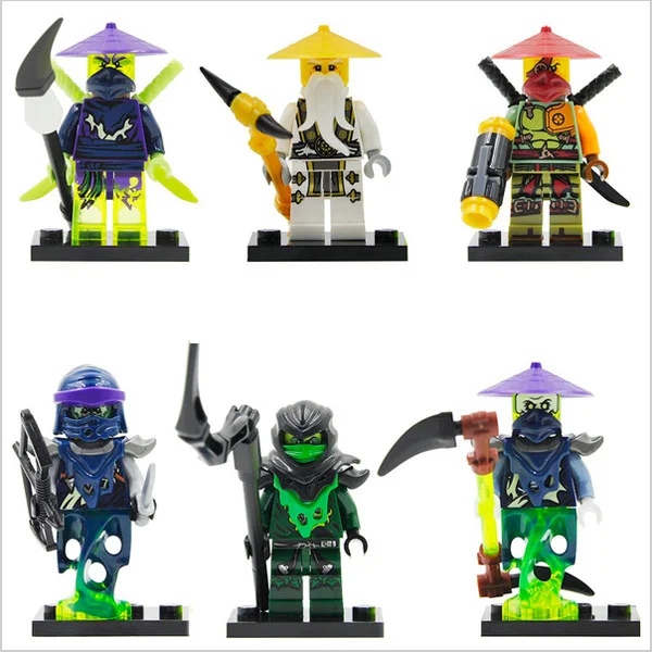 Goede Decool 6 stks Phantom Ninja Wu Morro Ronin Ghoultar Acher Cowler JAY KAI ZANE NYA Monteren Bouwstenen minifig Kid speelgoed