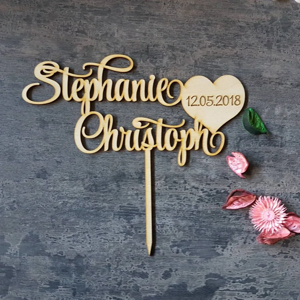 

Personalized wedding cake topper, Custom couple names with date cake topper, Mr and Mrs Wedding cake topper Decor Supplies