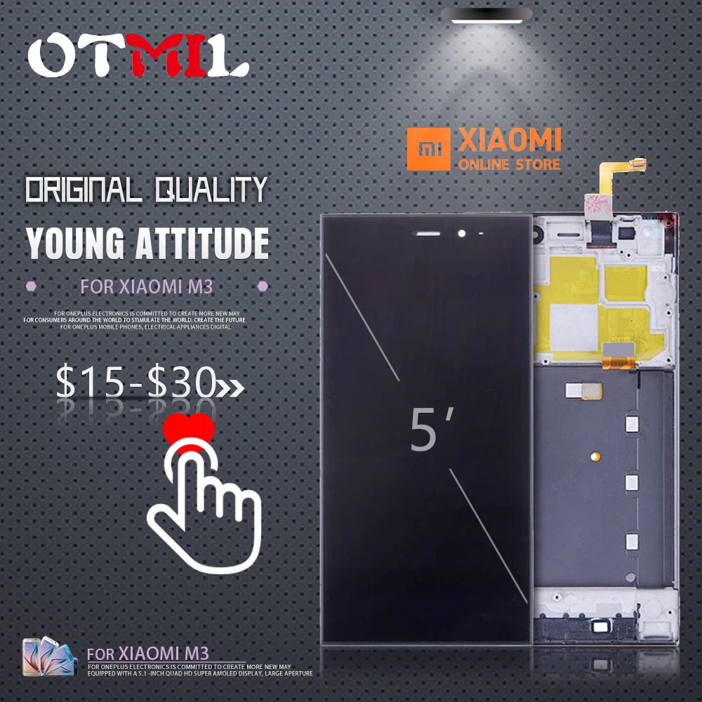 

Original 5.0'' LCD For XIAOMI Mi3 LCD Display Touch Screen With Frame TDS-CDMA WCDMA for Xiaomi Mi 3 LCD Mi3 Display #1