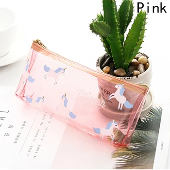 

Fashion Cute Transparent Waterproof Cosmetic Bag Cosmetic Bag Gel PVC Plastic Use For Pencil Case Little Horse Silica