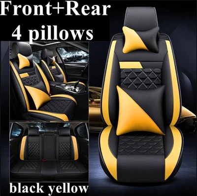Чехол на Автокресло для Chevrolet Lacetti Aveo Cruze Captiva Cavalir Malibu Orlando Alero Epic Trax Lova RV SPARK Impala Niva болт ss - Название цвета: black yellow luxury