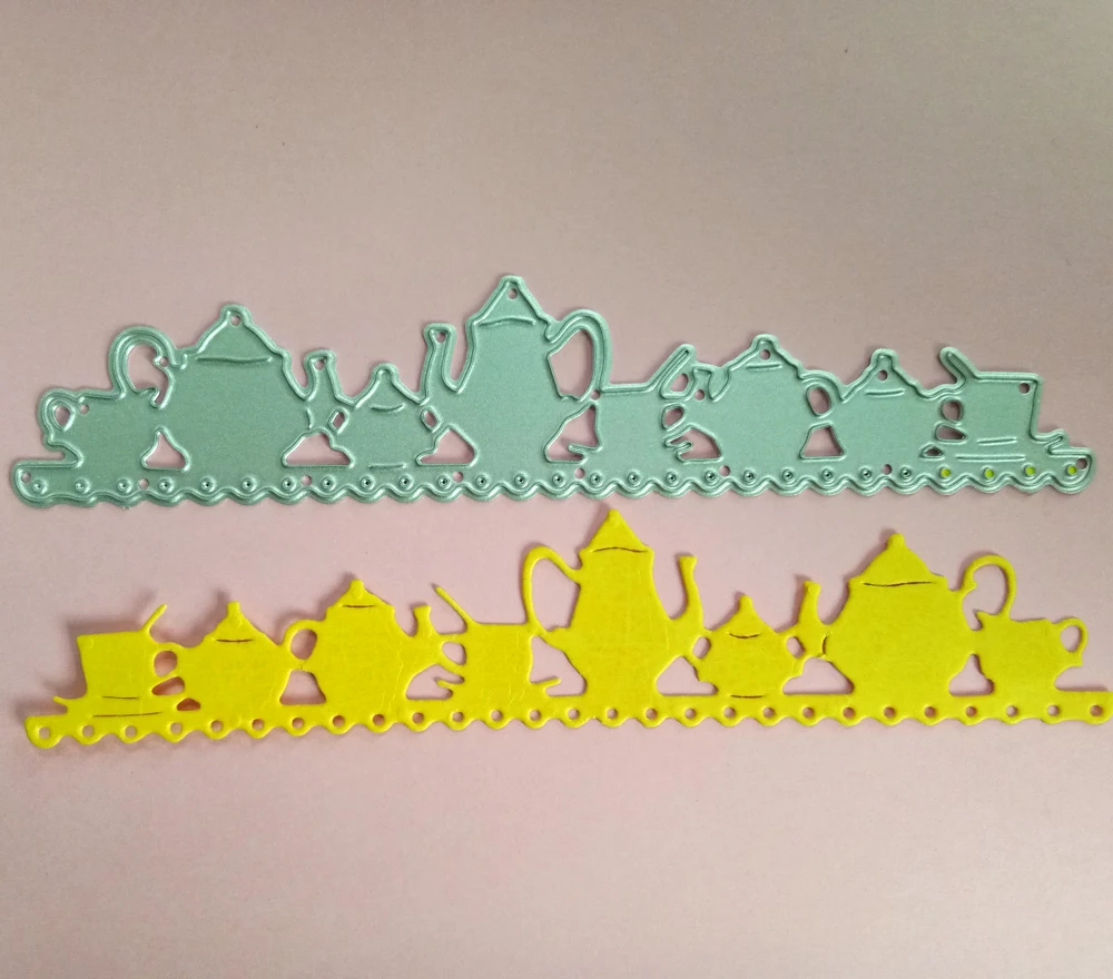 

Hemere New Metal Cutting Dies Teapot Edge Border Decorative DIY Scrapbooking Steel Craft Die Cuts Embossing Paper Cards Stencil