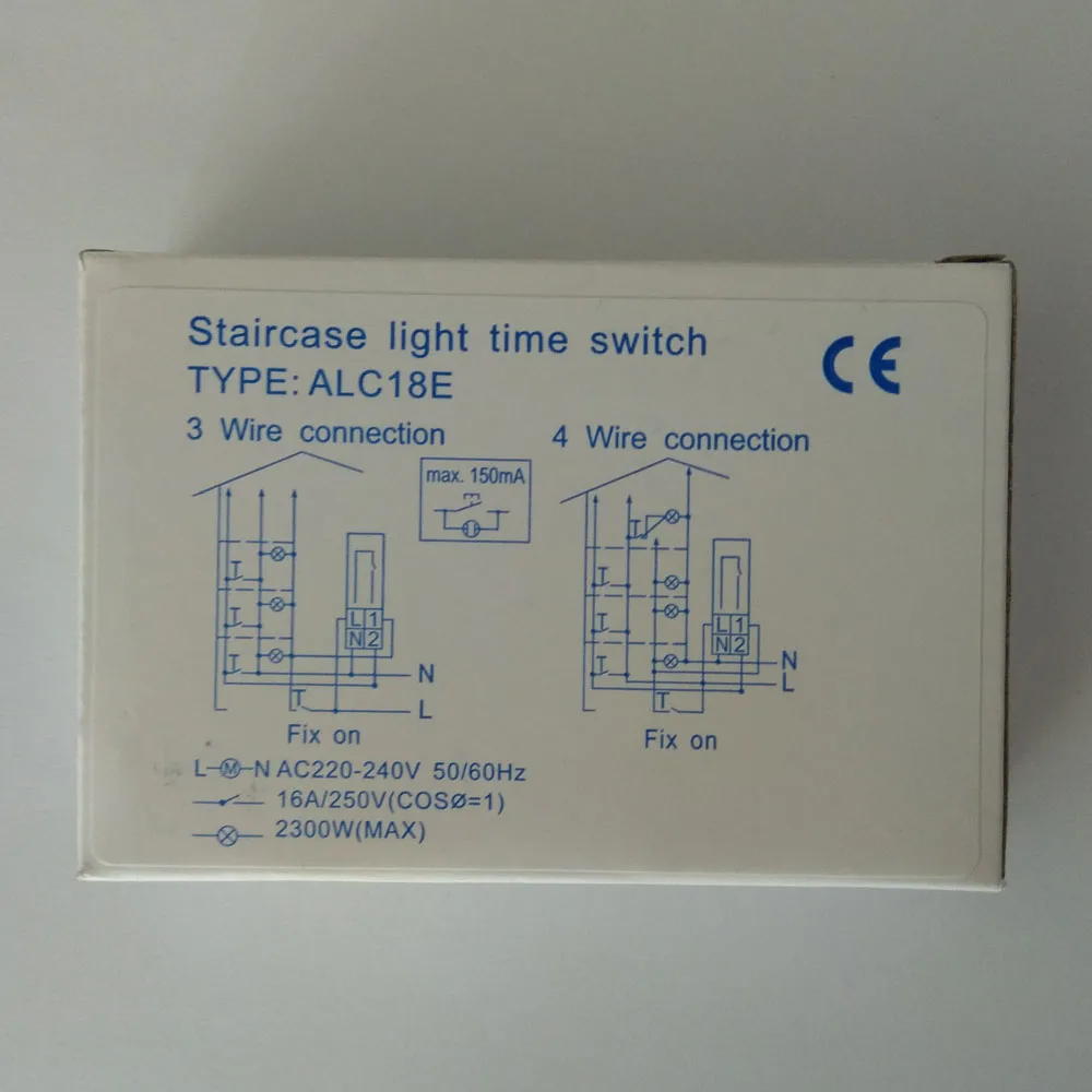 Тип ALC18-E 220-240VAC 50-60 Гц 20 минут 0,5 Минимальная установка DIN освещение рельсов задержка лестница таймер переключатель времени