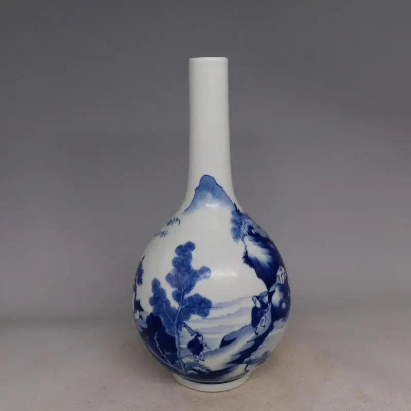 

Antique QingDynasty porcelain bottle 11,Blue landscape vase furnishing,handmade crafts,best collection & adornment,Free shipping