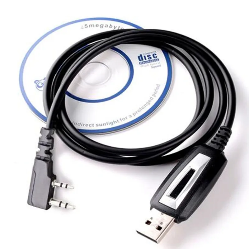 

1pc USB Programming Cable TK port Driver CD For Baofeng UV-5RE UV-5R Pofung uv5r 888S UV-82 UV-B5 Two Way Radio Walkie Talkie