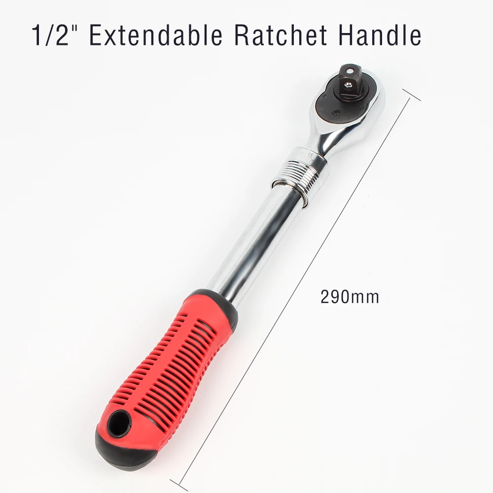 

1pc Lengthened Retractable High Torque Ratchet Wrench for Socket 72 Teeth Cr-v Quick Release Wrench Hand Tools