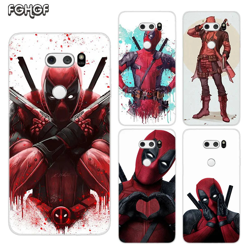 

Painted Pattern Soft Rubber TPU Case For LG V40 V30 G7 G6 V20 V10 G5 G4 Heart mobile phone bag Cover Coque Marvel Hero Deadpool