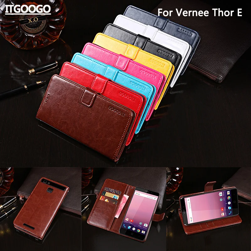 Vernee Thor E чехол Роскошный кожаный флип-чехол для защитный телефона задняя крышка