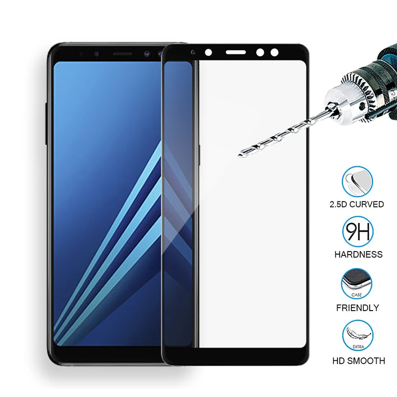 

Tempered Glass For Samsung Galaxy A6 plus 2018 Full Cover Screen Protector Film For Galaxy A7 A8 A9 a730 750 sceen galax a6 case