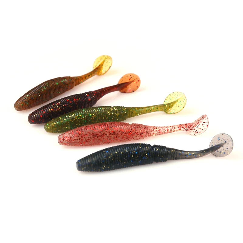 Top Quality 30pcslot 75mm 3g wobbler fishing soft lure bait for bass Fishing Bait Grub Worm Swimbait Fishing Lure bait