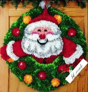 

DIY Kits Unfinished 3D double-dip cloth embroidered carpet / Mat Santa Claus Carpet Set/ carpet cross stitch