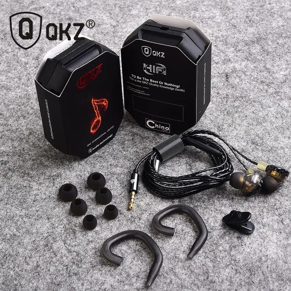 Наушники qkz KD6 в ухо спортивные наушники HiFi сабвуфер с 6 динамики 3 драйверы