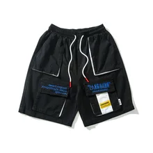 Оригинальные мужские комбинезоны, повседневные брюки, свободные, брендовые, популярные, уличные, летние шорты одного поколения