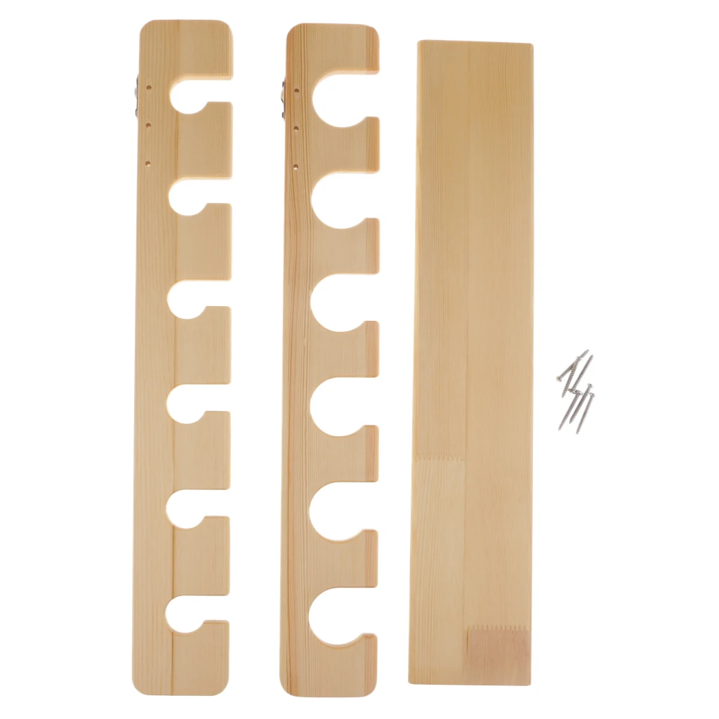 Wood Fishing Rod Wall Rack Fishing Rod Holder - Holds Up to 6 Rods for All Types of Fishing Rods and Combos