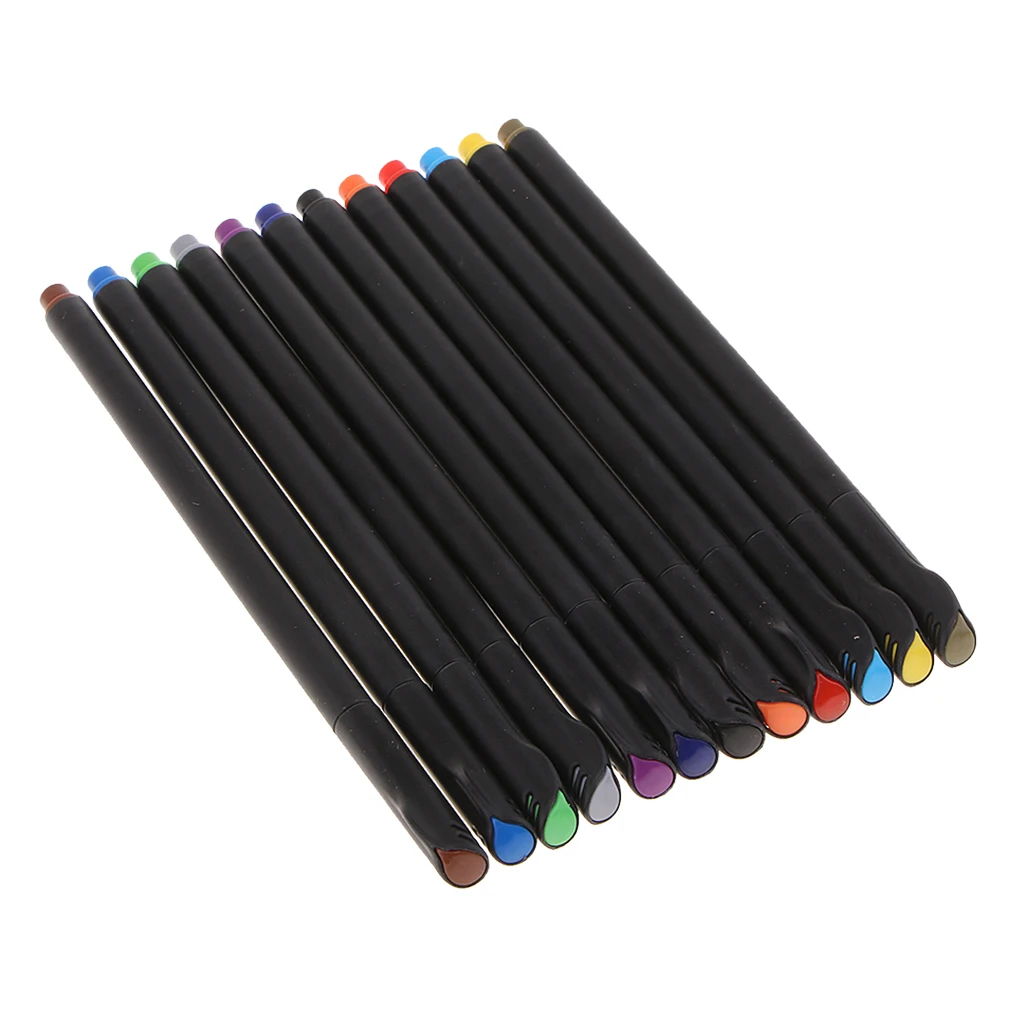 12Fineliner Color Pens Set,0.4mm Fine Line Colored Sketch Writing Drawing Pen for Journal Planner Coloring Book, Art Markers Pen