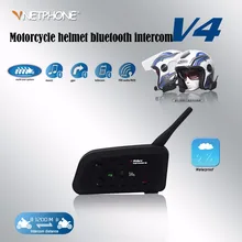 Vnetphone V4 1200 м Мотоциклетный шлем bluetooth Переговорная гарнитура 4 всадника bt домофон с fm-радио