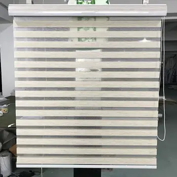 

Zebra Blinds Custom Size Shade Horizontal Elegance Sheer Roller in Beige Window Curtains for Living Room 20 Colors are Available