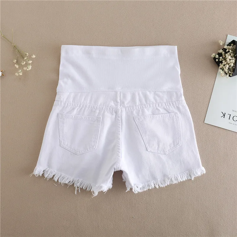 Summer-Pregnant-women-Denim-shorts-Maternity-shorts-Hole-elastic-waist-Pregnant-pants-vetement-femme-enceinte-Pregnant (2)