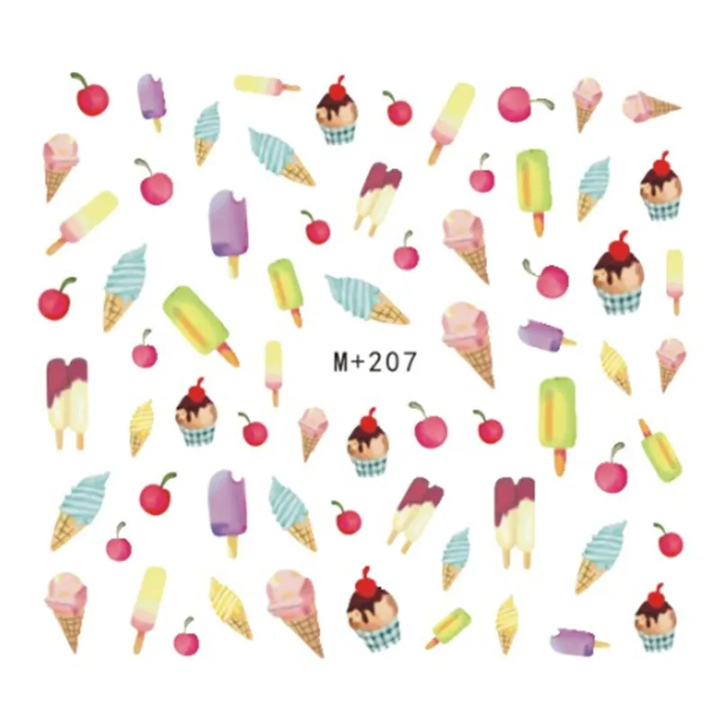

Nails Art Sticker Decals Icecream Cherry Cake Sweet Candy Harajuku Fantacy Nail Wraps Sticker Decorations