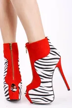 Modedesigner Hand Frühling Leopard Und Zebra Pumpen Wildleder Partei Schuhe Mit Hohen Absätzen Mittler-kalb Damen Schuhe Reißverschluss Größe 34 Stiefel