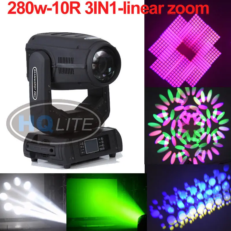 

280w 10R Beam /Spot /Wash 3IN1 DMX512 Moving Head Light Professional DJ Stage lighting robe pointe beam moving head beam 280