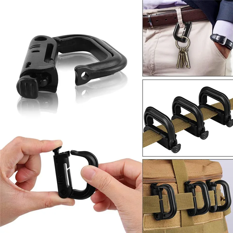 

12pcs Tactical Gear Clips Molle Attachments for Pouch Bags Backpack Vest Locking D-Ring Elastic Strings Strap Management Tool 3