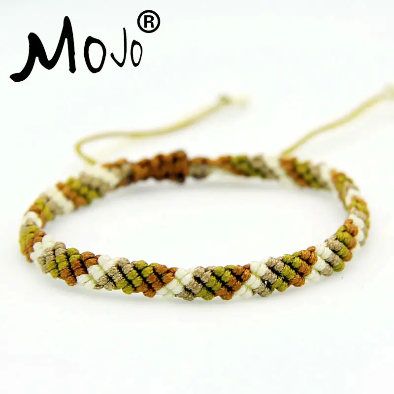Mojo 2pcs Handmade Trendy Bohemia Summer Gradient Brown Friendship Woven Bra