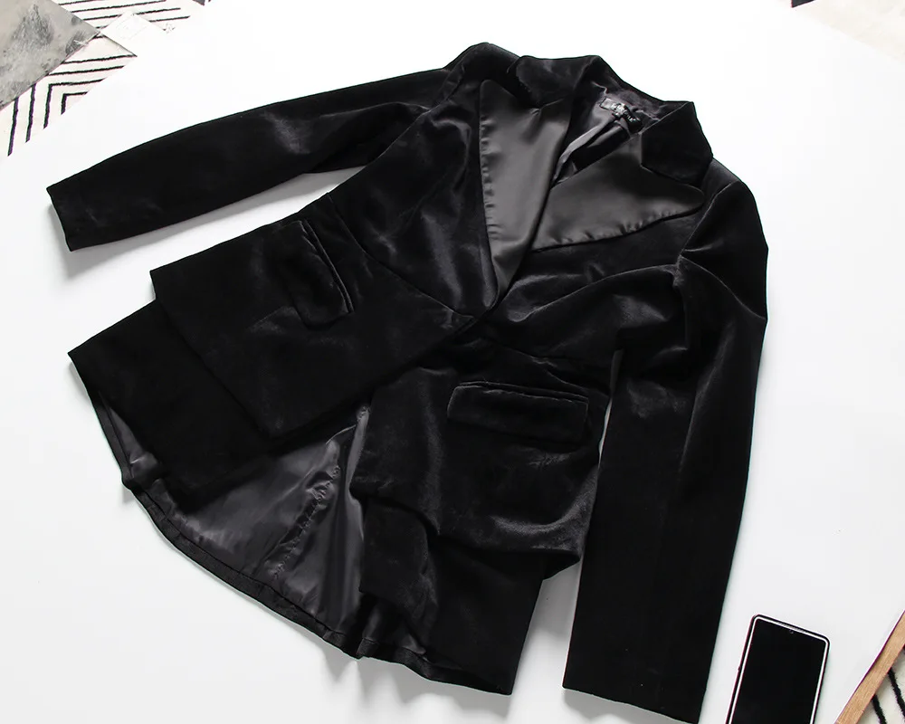 OFTBUY 2019 офисный Женский блейзер feminino Элегантный Черный Длинный женские блейзеры и