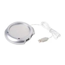 4 usb-хаб с электрическим питанием чашки Подогреватель Pad пластина для офиса и домашнего использования Mar28