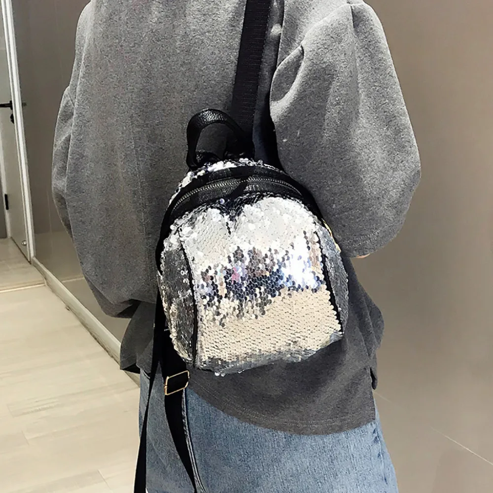 

Mini Sequins Backpack fashion shoulders bag female backpack casual sequins travel backpacks kawaii backpack child A1