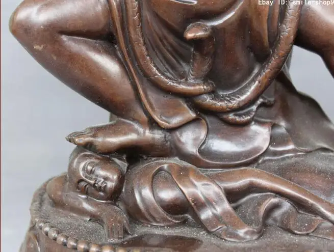 

S2311 19" Tibet Buddhism Pure Bronze Yellow Mouse Jambhala Wealth God Buddha Statue