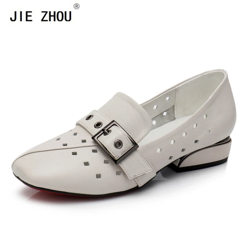 

Women Sandals New Summer Hollow Out Sandals Comfortable Soft Leather Fashion Casual Shoes Concise Buckle Design Women Shoes