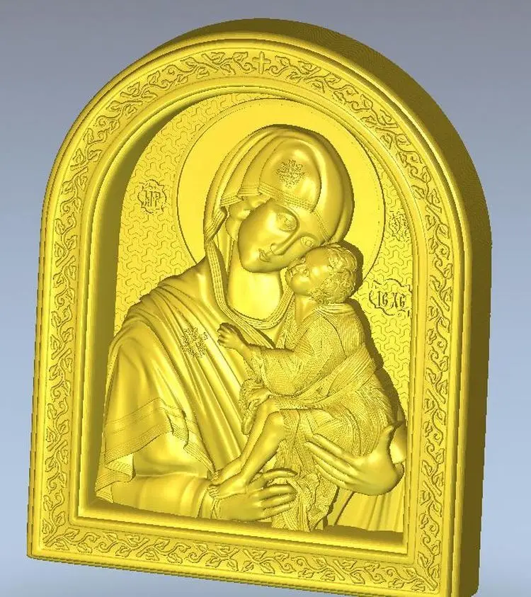 3d модель рельеф для ЧПУ в формате STL Icon_Bogorod|3d model relief|3d relief modelfor cnc |