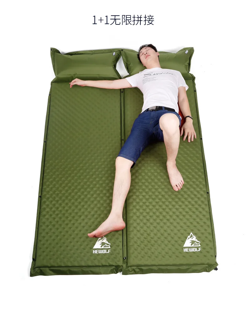 Ceny HEWOLF outdoor 188*65*5cm pojedyncza automatyczna nadmuchiwana poduszka pad pogrubienie łóżko nadmuchiwane materac namiot na zewnątrz lunch mata wypoczynkowa
