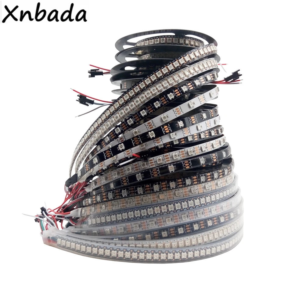 Tira led de 1m/4m/5m ws2812b ws2812, 30/60/74/96/144pixels/leds/m luz rgb inteligente, endereçável individualmente, ip30/65/67 dc5v|Tiras de LED| - AliExpress - LED RGB