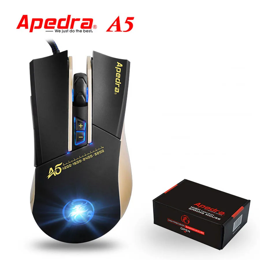 Оригинальная Проводная игровая мышь Apedra A5 7 кнопок 3200DPI USB оптическая для игры LOL