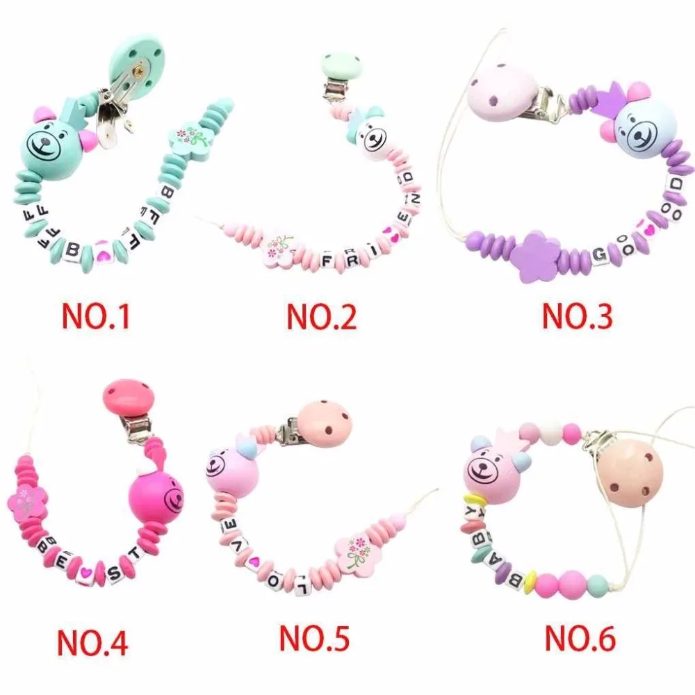 

Baby Birth Teethers Wooden Animal Pacifier Clips Chain 24 Months Soother Feeding Nipple Pacifier Clip Chain Birth Toys For Kid