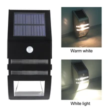 Lightness Solar LED Light Outdoor Motion Sensor Wall Mount Lighting For Garden Wall Step Stainless Steel, Silver