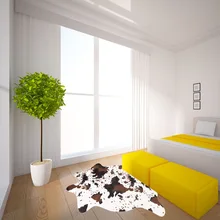 Искусственный молочный кожаный коврик прикроватный коврик для спальни из синтетического волокна с принтом латексный Противоскользящий ковер 110 см x 75 см